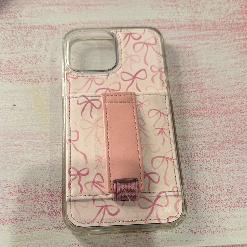Elegant Pink Bow Phone Case with Stand